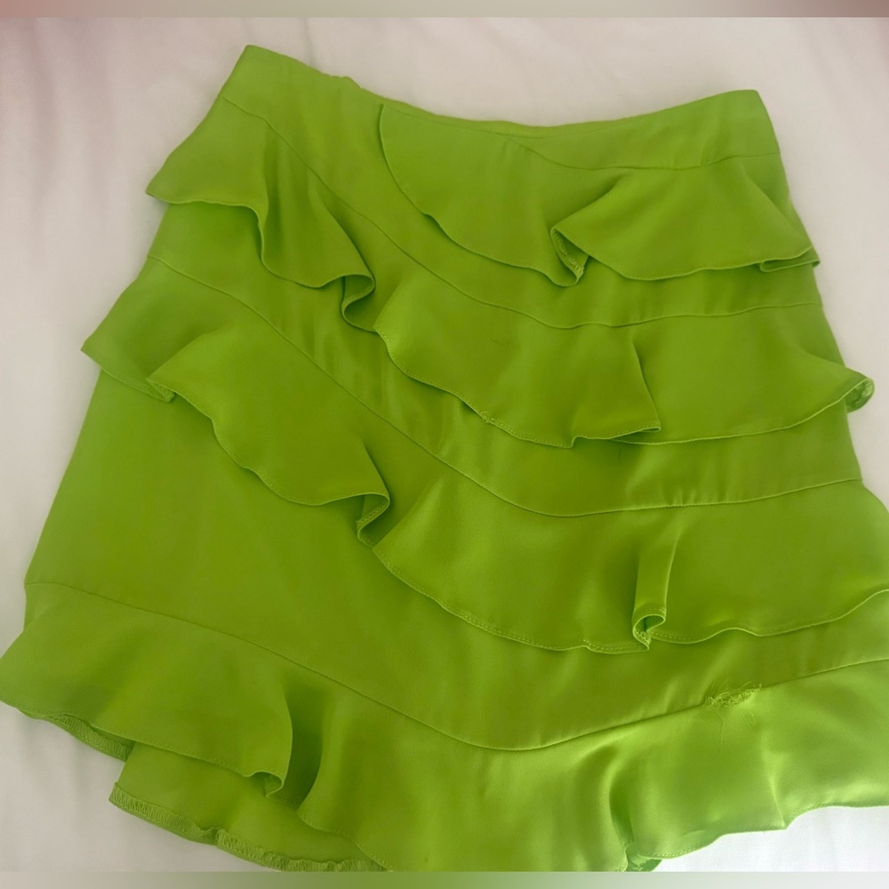 Vibrant Green Ruffle Skirt